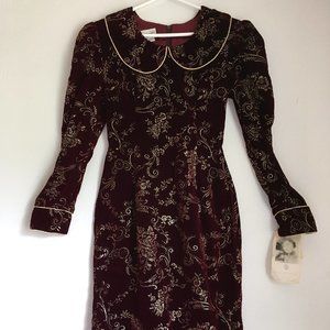 Vintage 80s red and gold dress